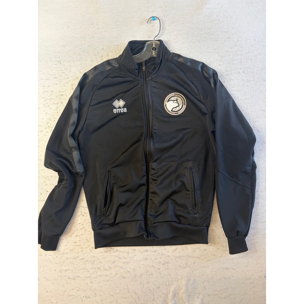 Errea Track Jacket Mens Small Black Full Zip Soccer Sportswear